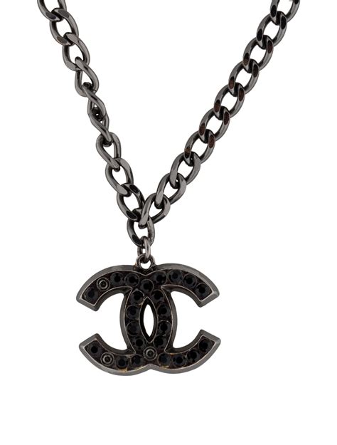 chanel black pendant|chanel pendant for clothes.